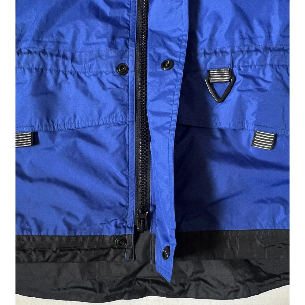 VINTAGE HODGMAN‎ - Men's VTG Dry Wear Blue Hooded Rain Jacket - Size Large